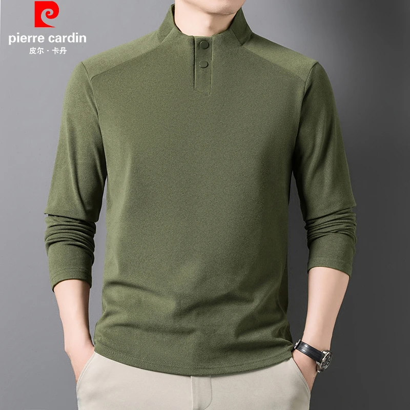 皮尔卡丹商场同款冬季卫衣男立领抓绒上衣长袖T恤保暖德绒打底衫