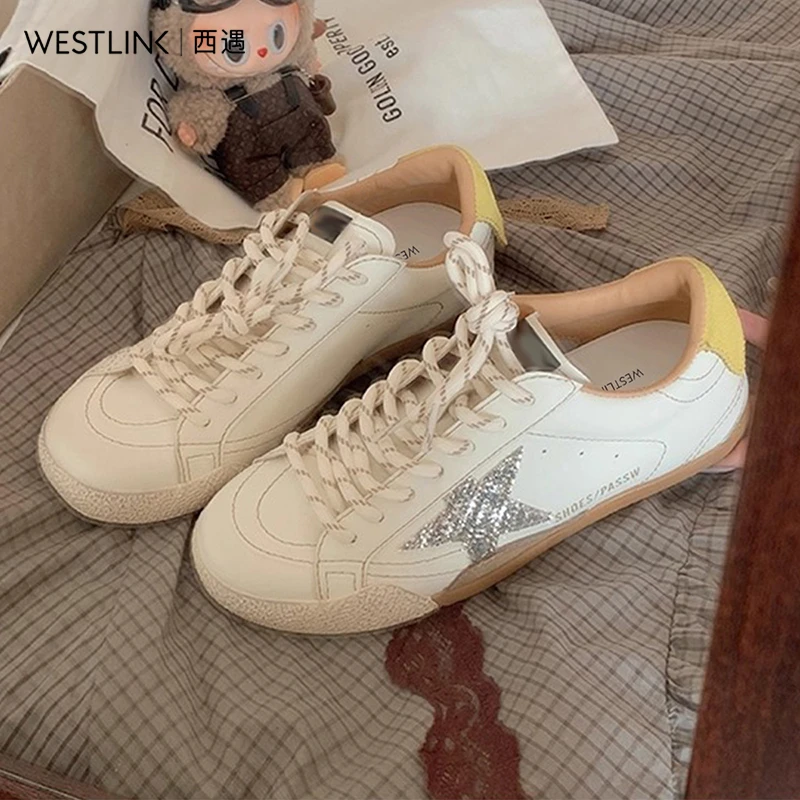 Westlink/西遇星星德训鞋女款爆款2025新款内增高板鞋厚底休闲鞋