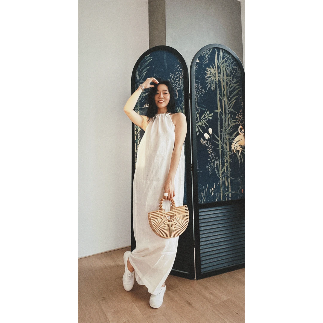 Action Studios【花海】挂脖无袖纯色连衣裙9111