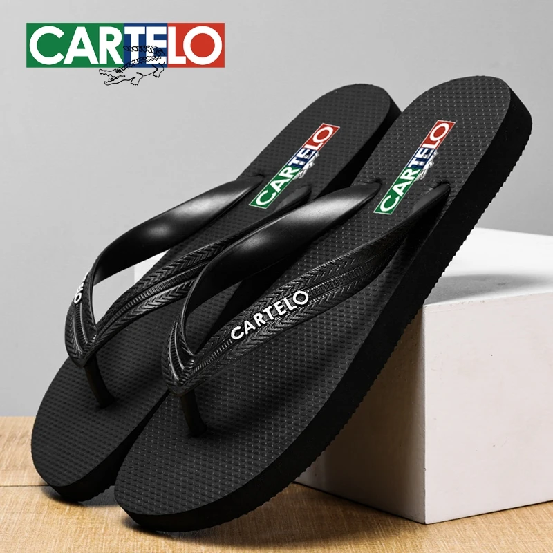卡帝乐鳄鱼拖鞋男休闲时尚夏季外穿防滑橡胶沙滩凉拖夹脚人字拖男