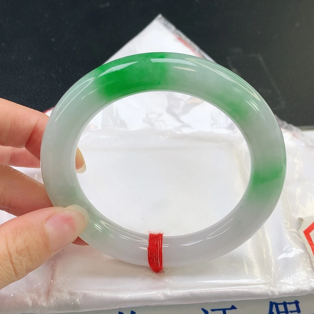 翡翠手镯未镶嵌?***?缅甸天然翡翠圆条手镯049