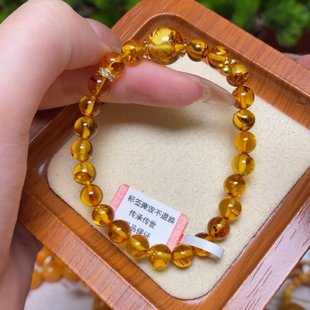 【闪购商品】未镶嵌琥珀（花珀）手链手串