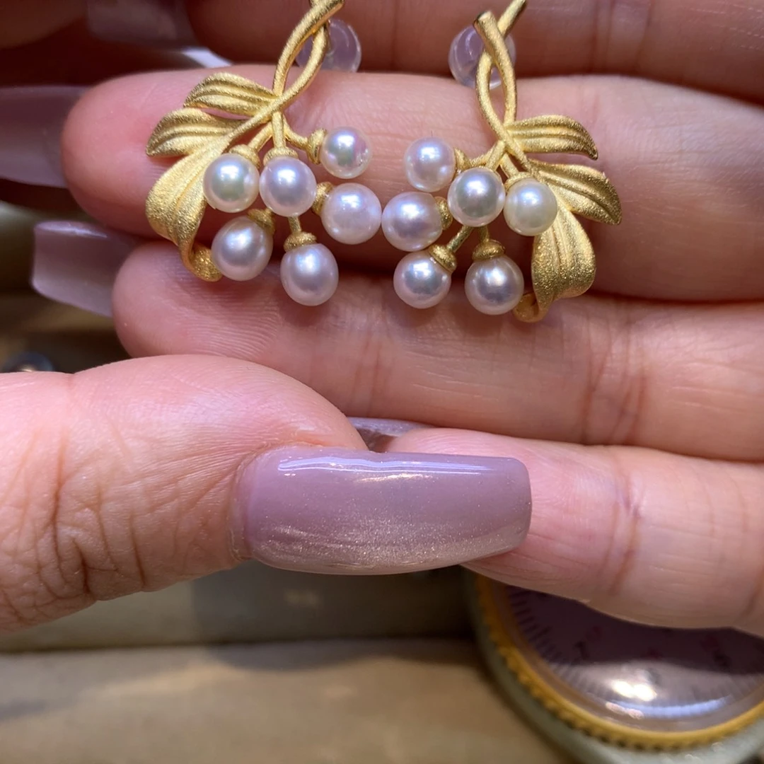 银S925镶嵌耳饰海水珍珠