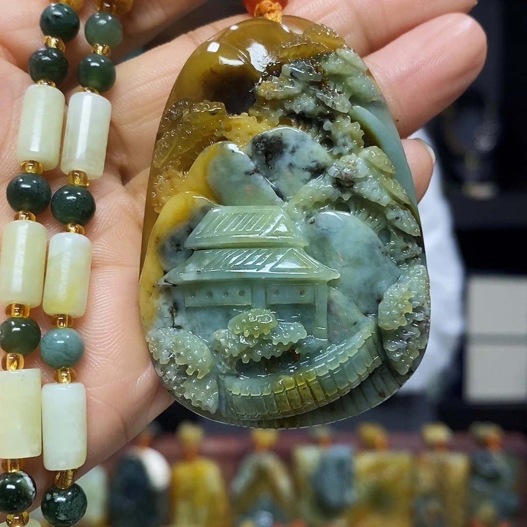 未镶嵌岫玉挂件吊坠