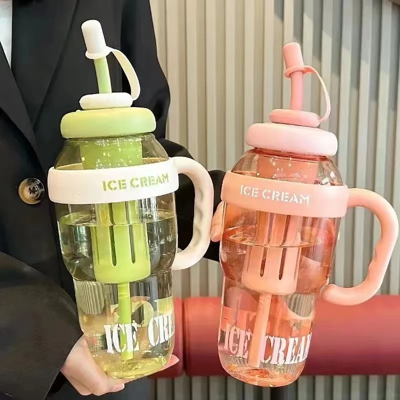 2025爆款高颜值女生夏天新款水杯子大容量创意便携吸管杯肚肚杯