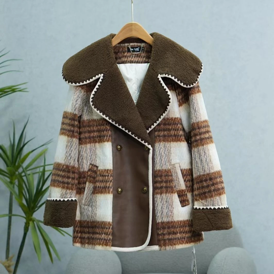 高定系列   E201   女装时尚撤柜秋冬羽绒服外套浅咖色