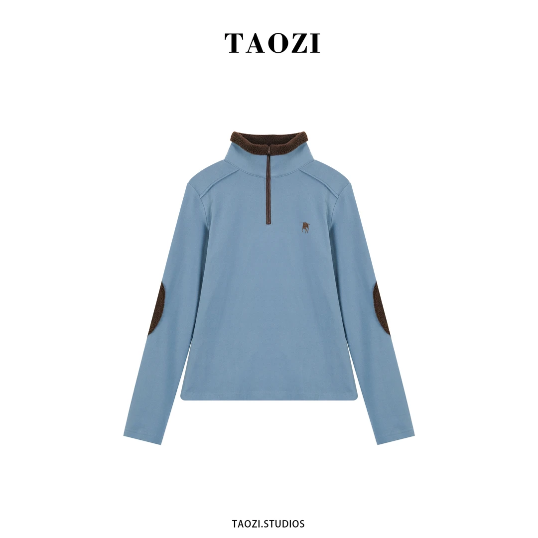 【纹纹】2025秋冬新款百搭加绒加厚长袖上衣TZD390