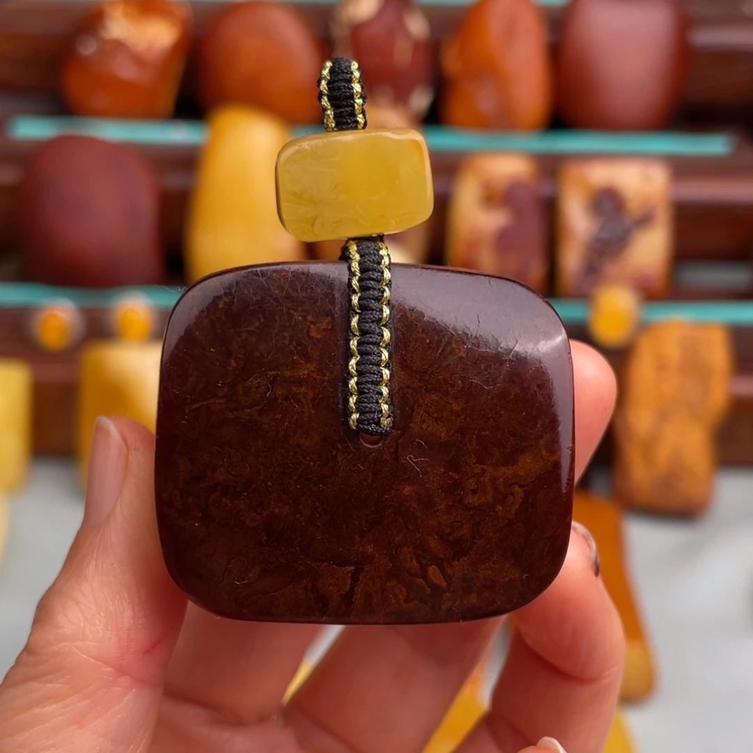 定制琥珀未镶嵌蜜蜡藏扣