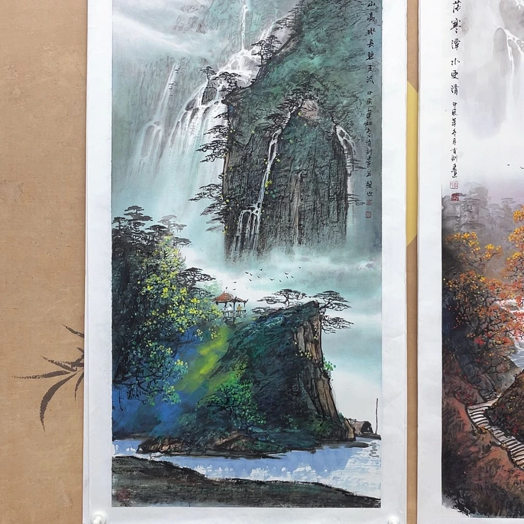 国画手绘国画精品山水，李有训，画心价