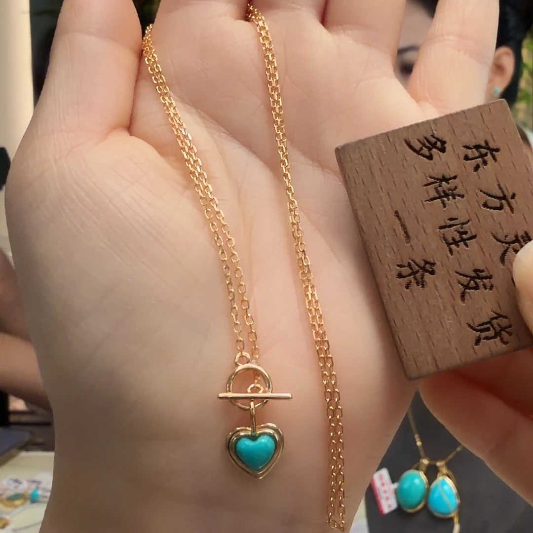 绿松石银S925镶嵌颈饰