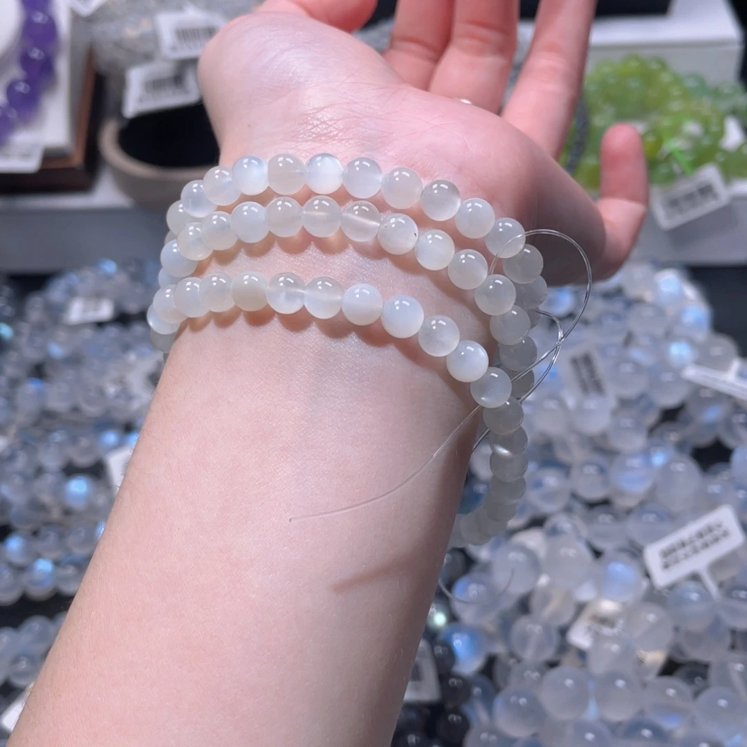 手链未镶嵌长石多圈白月光6m