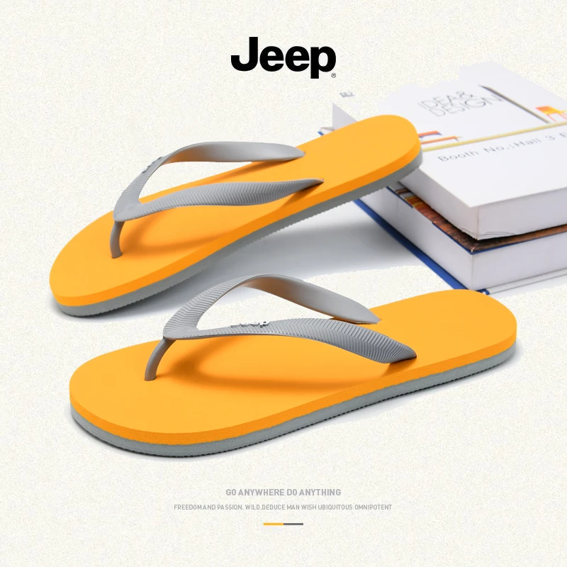 jeep吉普人字拖男夏季外穿2025新款时尚百搭简约防滑夹脚软底拖鞋