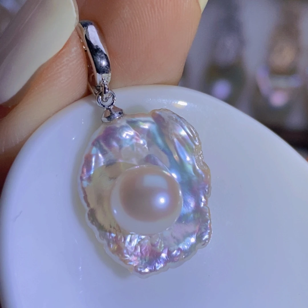 天然淡水珍珠银S925镶嵌淡水珍珠