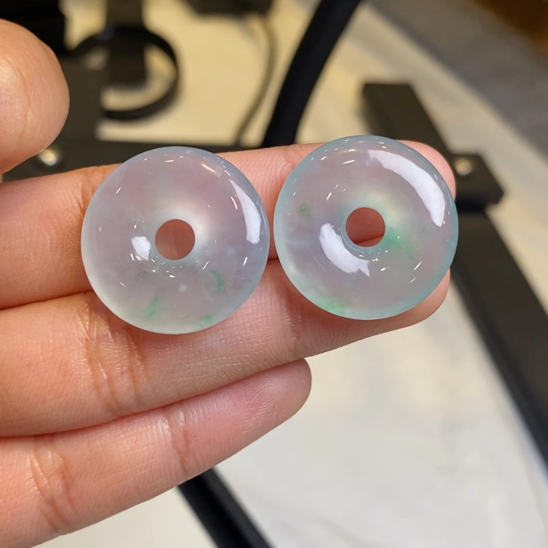翡翠耳饰未镶嵌裸石甜甜圈