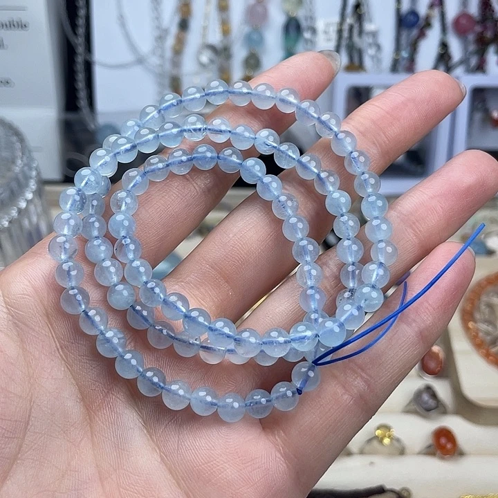 未镶嵌手链水晶海蓝宝三圈