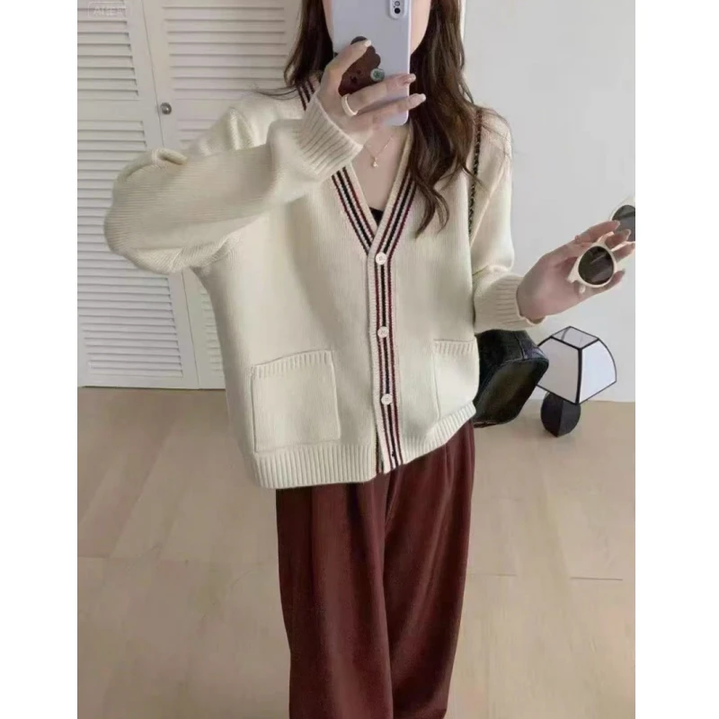 韩版宽松口袋针织开衫70