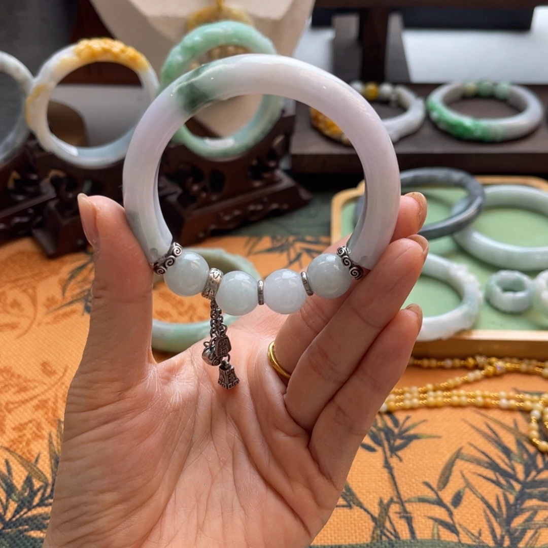 饼****翡翠未镶嵌手链手镯