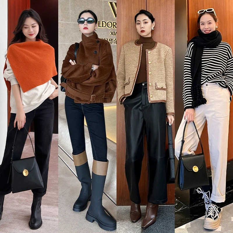 【特价捡漏】法式女郎单肩包不费力时髦真皮通勤单肩手提包显瘦气质