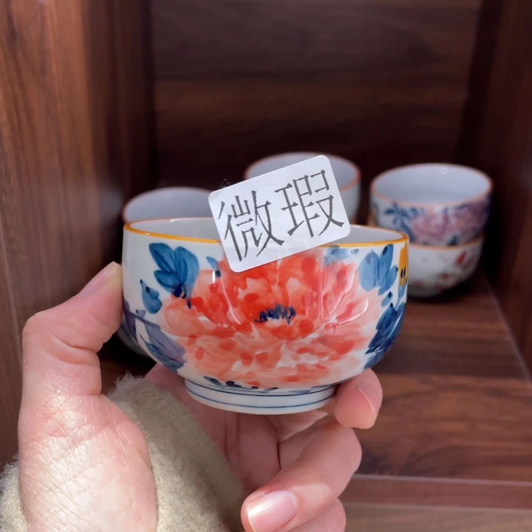 釉下手绘茶具微瑕