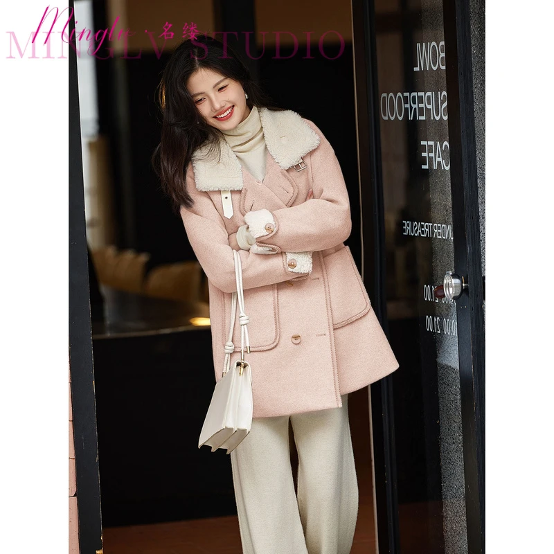 名缕时尚气质羽绒服大衣新款冬季翻领减龄温柔百搭中长加厚外套