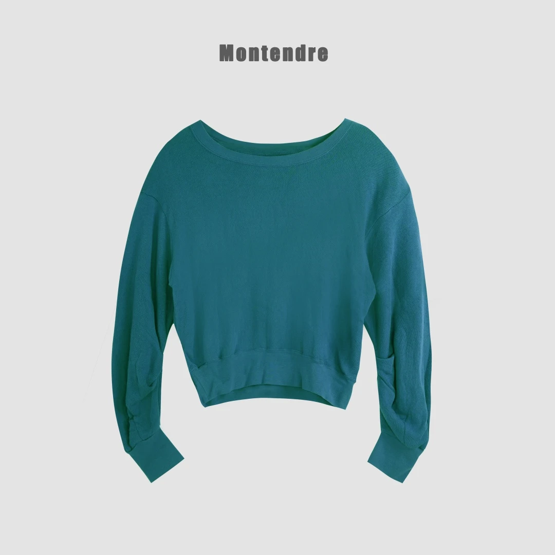 【Montendre】  C 气质百搭时尚简约纯色上衣卫衣女