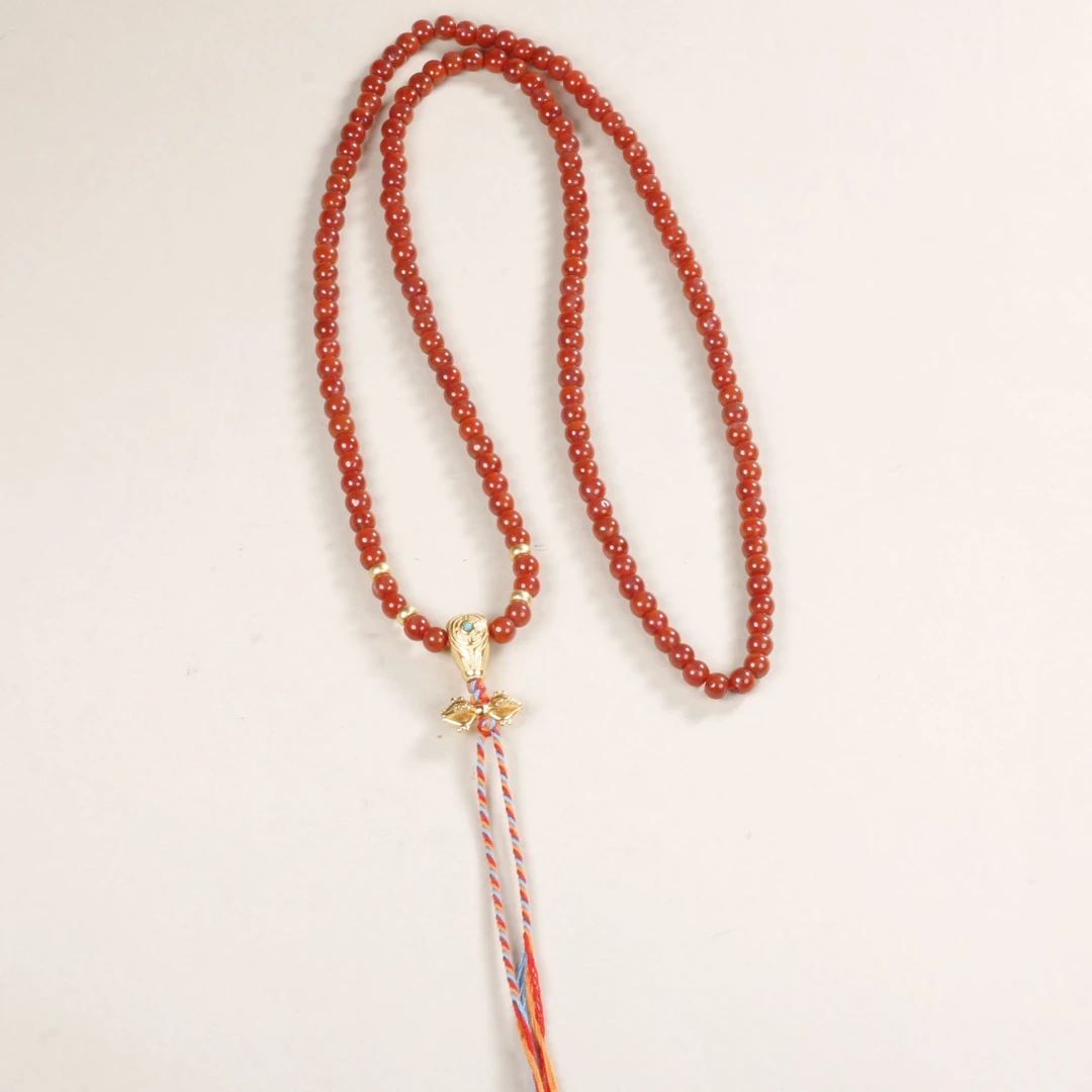 【汪氏精品】原矿南红藏式三通搭配5mm毛衣链 HYY 1673-F267