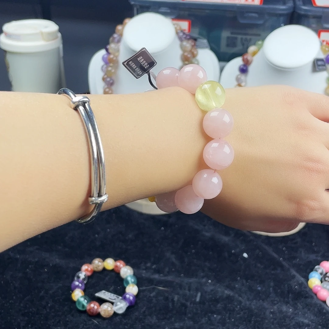 银S925镶嵌手链烟晶