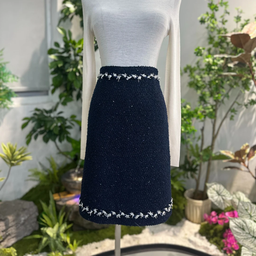 剀剀莉 春季新款（幽兰半身裙）蓝色保暖精致显白显瘦减龄半身裙