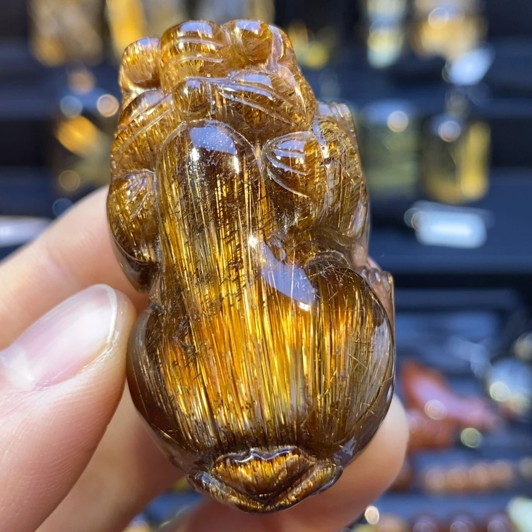 水晶颈饰未镶嵌发晶貔貅手把件