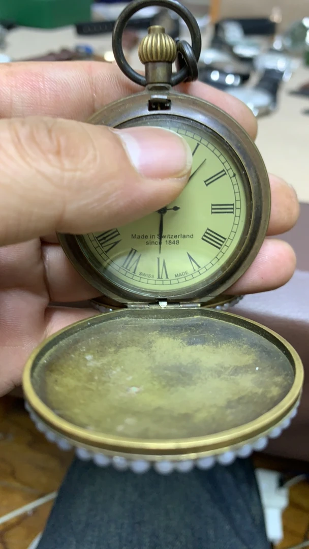 八十年代经典铜壳怀表精工雕花怀旧风格