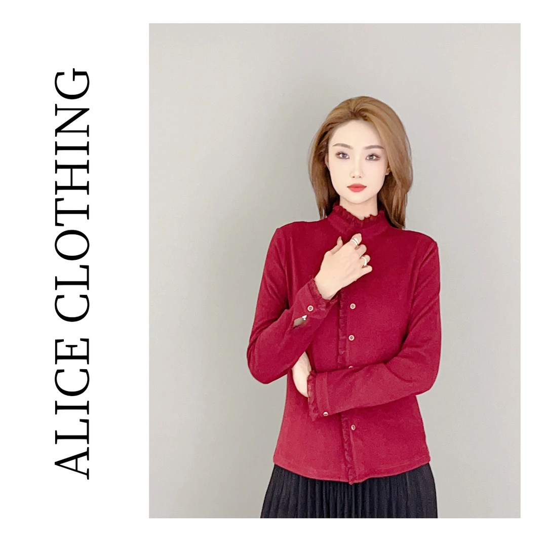 2 ALICE 舒曼乐曲清贵上衣木耳花边 优雅排扣S2134558T