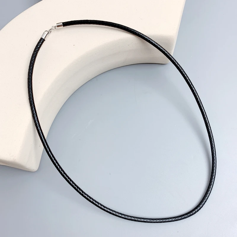 链子925银 925银扣皮绳时尚简约百搭