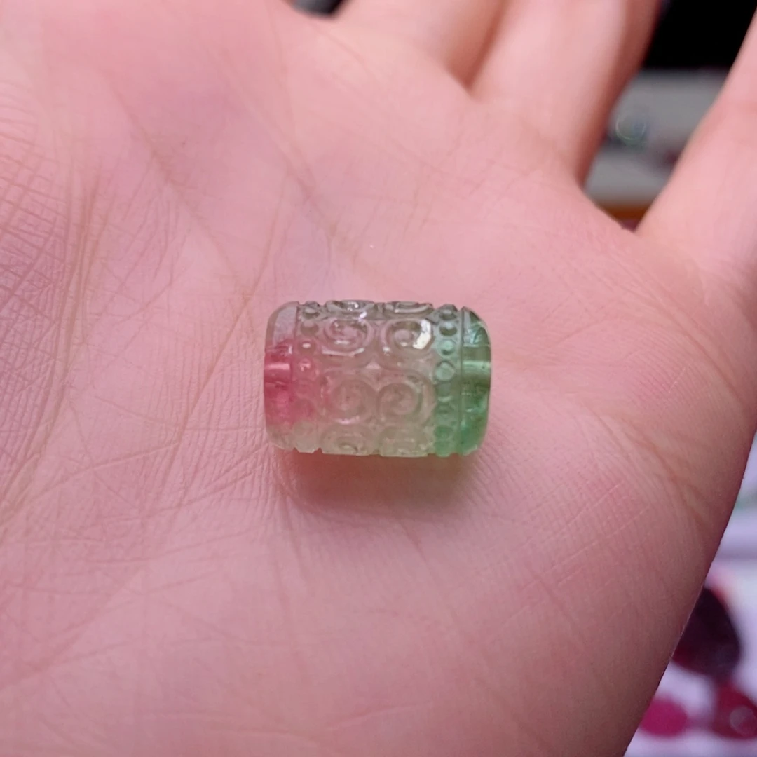 颈饰未镶嵌碧玺回纹桶珠单颗yy