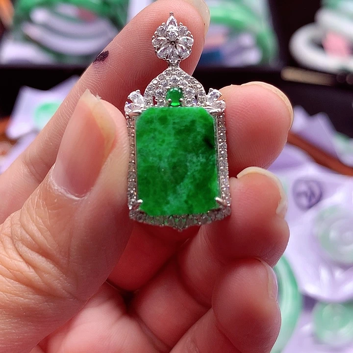 颈饰银S925镶嵌翡翠翡翠