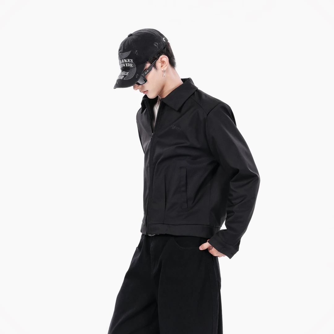 Sialoss高级美式垫肩cleanfit短款夹克男小众简约百搭宽松外套