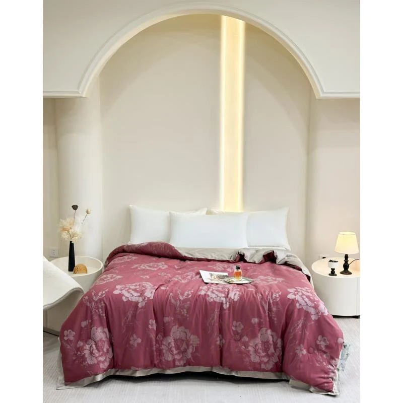 （雾里看花）2.0M*2.3M高端双层纱纯棉柔然亲肤可机洗蚕丝被