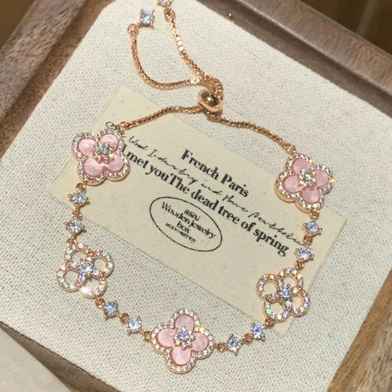 铜合金手链 【七夕情人节】幸运四叶草迪士尼小众设计高级感送礼