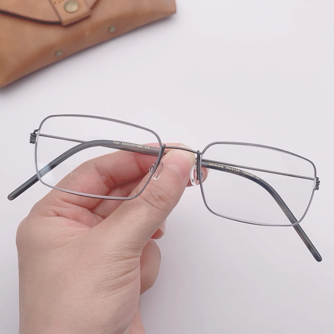 眼镜方框眼镜架框林德同款钛丝韩版超轻时尚平光大框半框