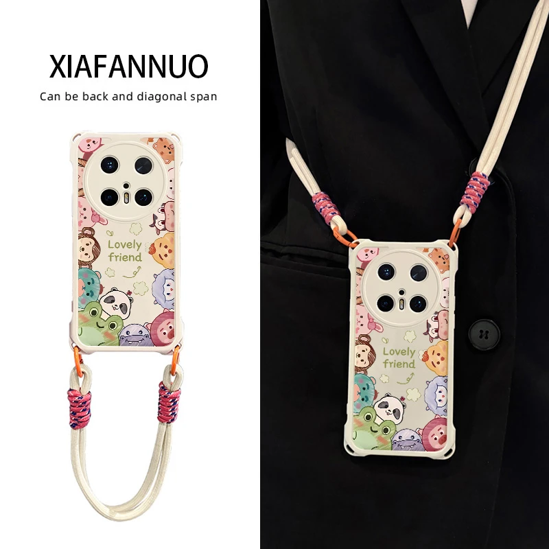 适用华为mate80手机壳四角开孔70pro斜挎带挂绳Promax全包防摔Air