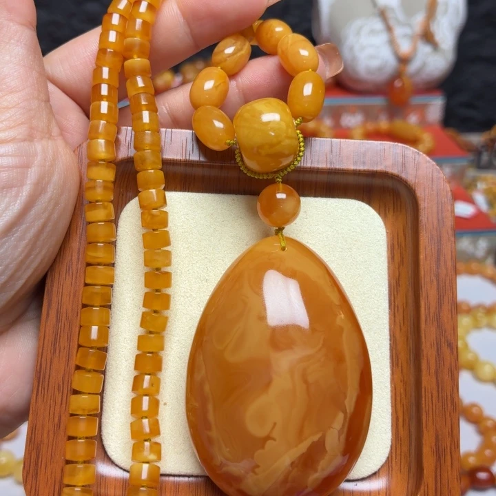 蜜蜡未镶嵌颈饰项链