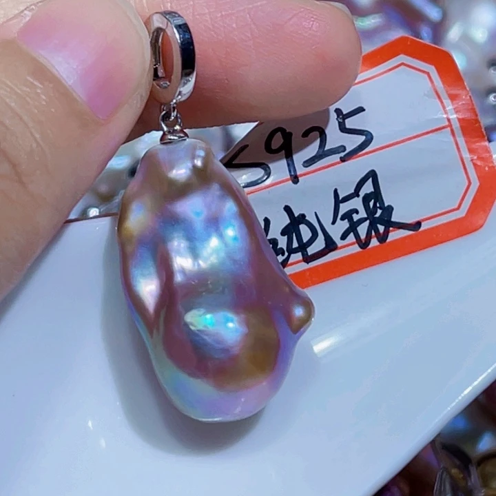 淡水珍珠银S925镶嵌颈饰