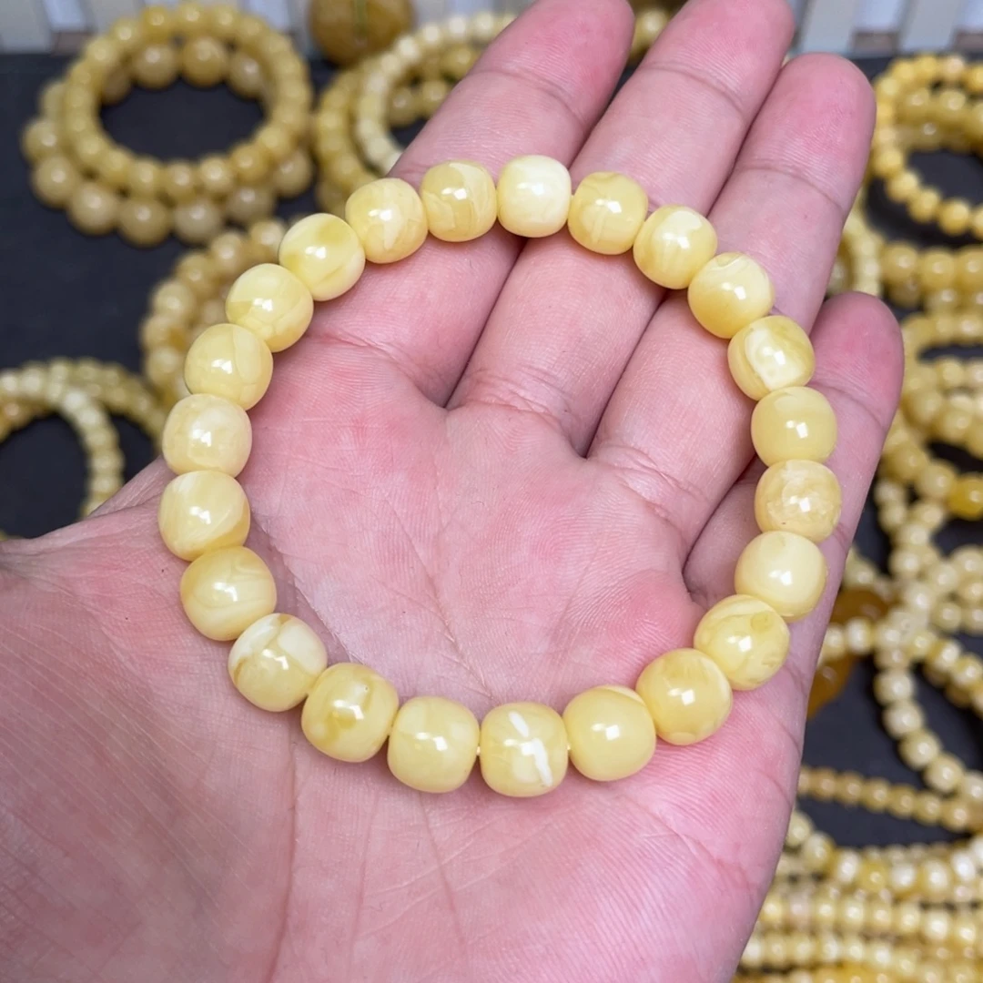 蜜蜡未镶嵌裸石蜜蜡手串9.5×9mm