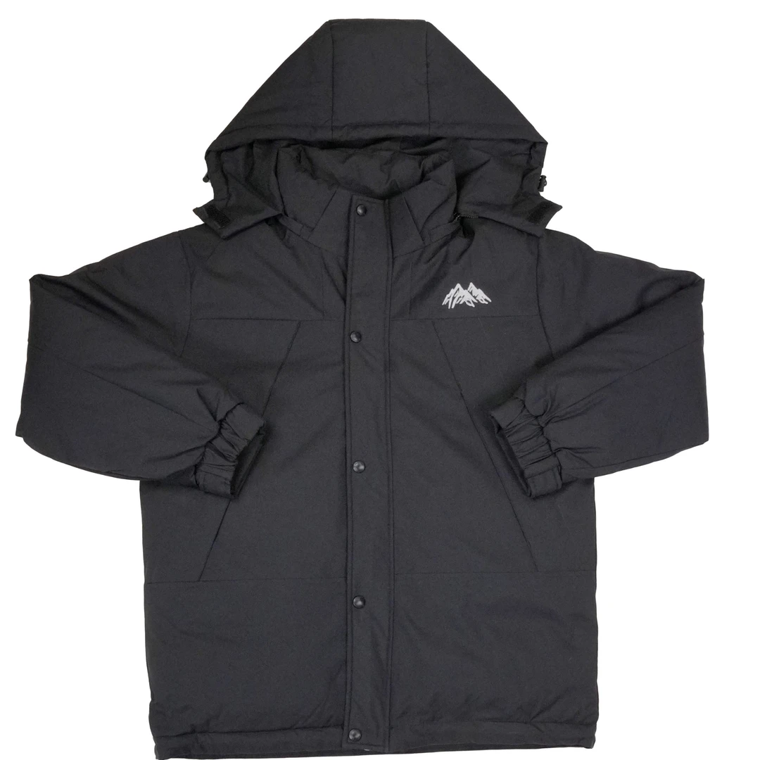 2024新款黑色系羽绒服运动连帽休闲中长款保暖冬季防风