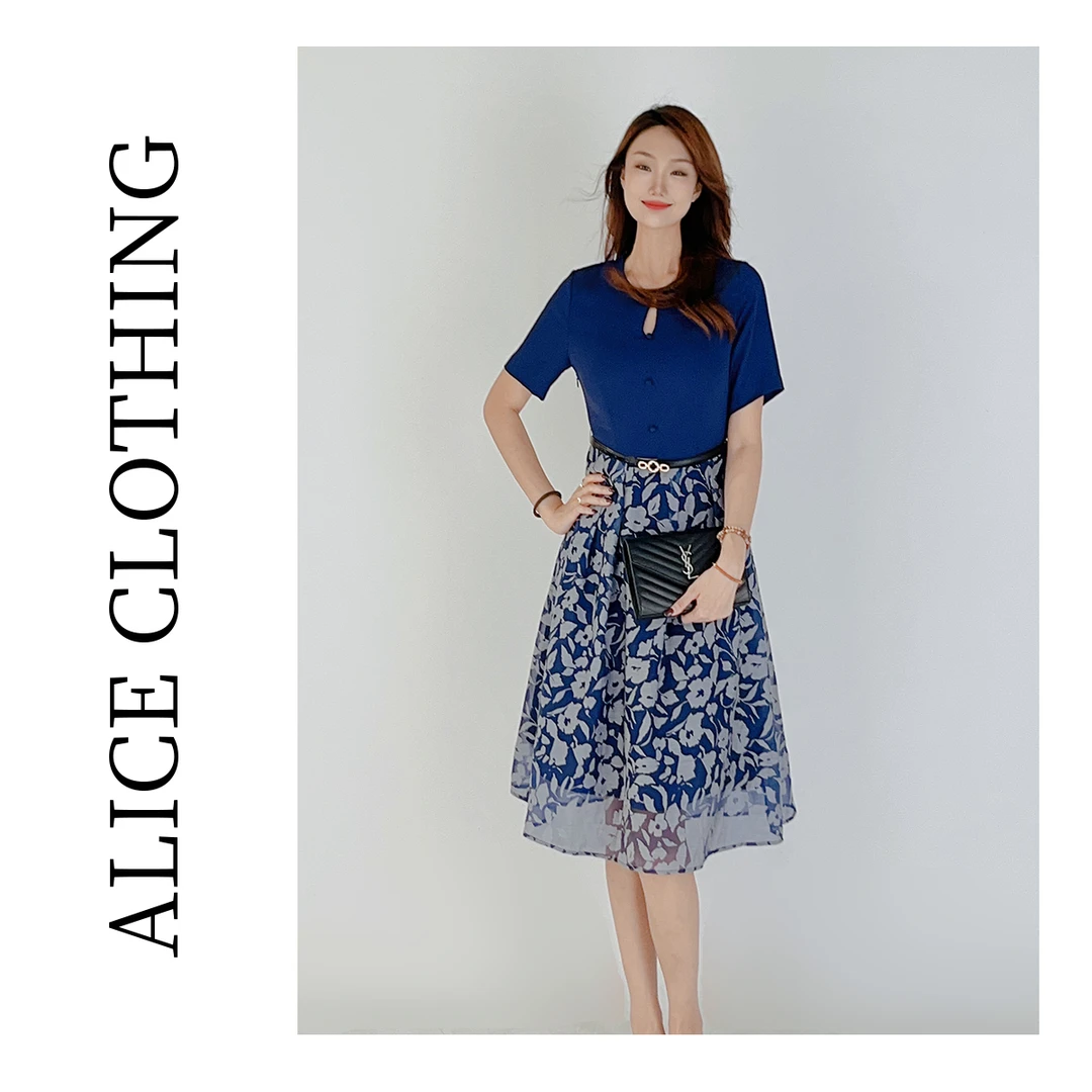 2 ALICE “海晏河清”连衣裙 雍容华贵 优雅拼接 S1033692J