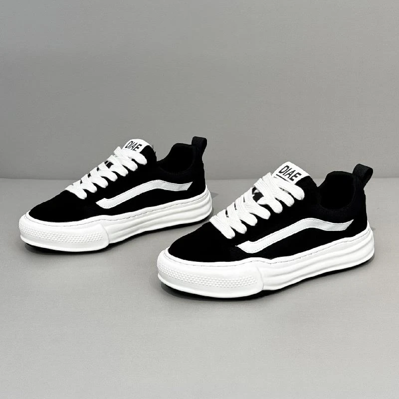 纪诗哲夏季黑色帆布鞋子新款2025年男生运动鞋百搭休闲时尚平底鞋