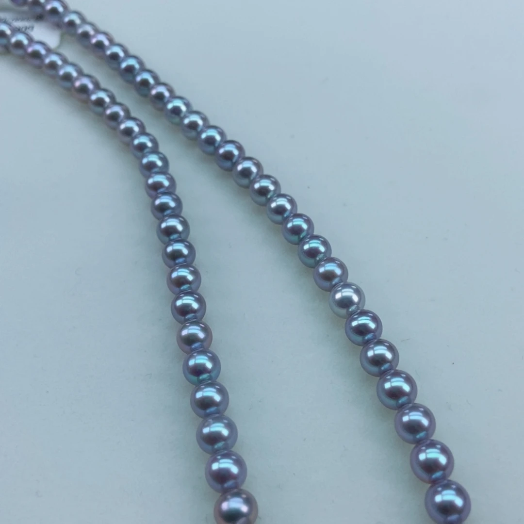 银S925镶嵌淡水珍珠5.5/6铂金灰炫彩