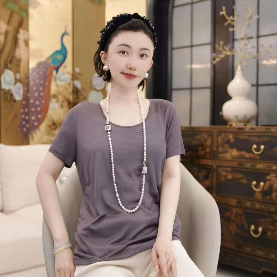 Betty Bairn【舒芙蕾-T恤】高端系列U领短袖上衣25B-BW8883
