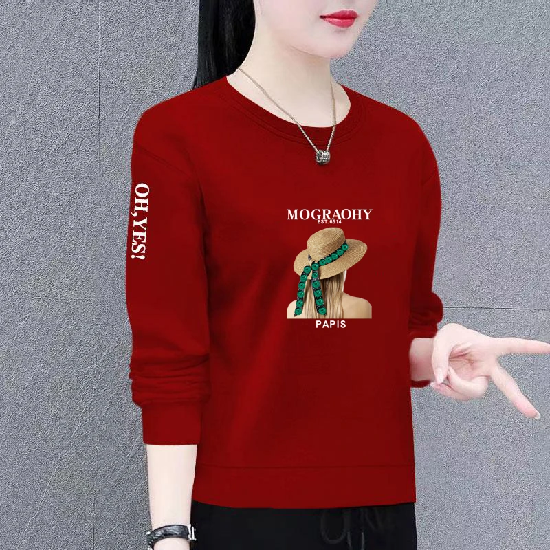 韩版洋气减龄大码套头卫衣女春秋新款宽松显瘦时尚百搭上衣外套女