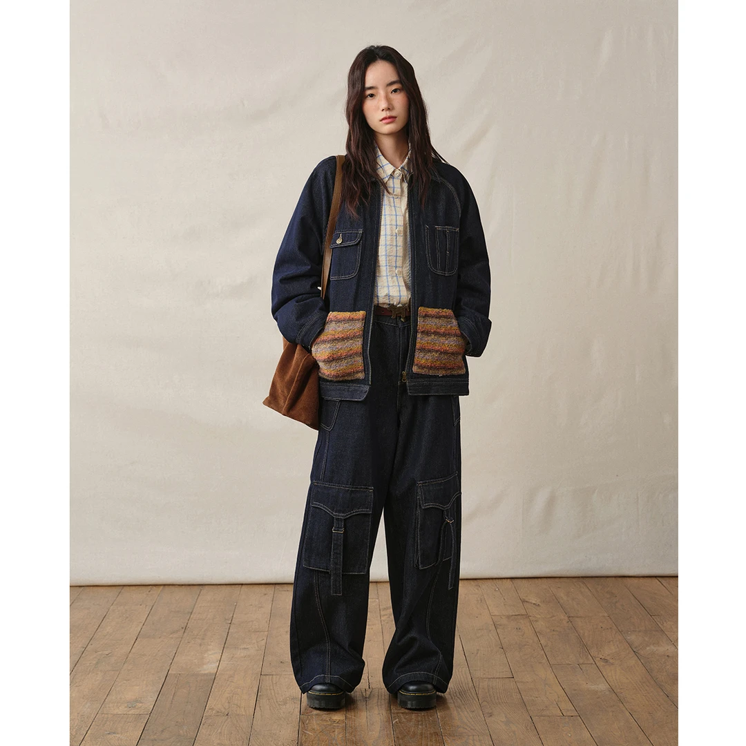 章鱼家【小个子牛仔外套】新款水洗设计感复古休闲夹克octopusme