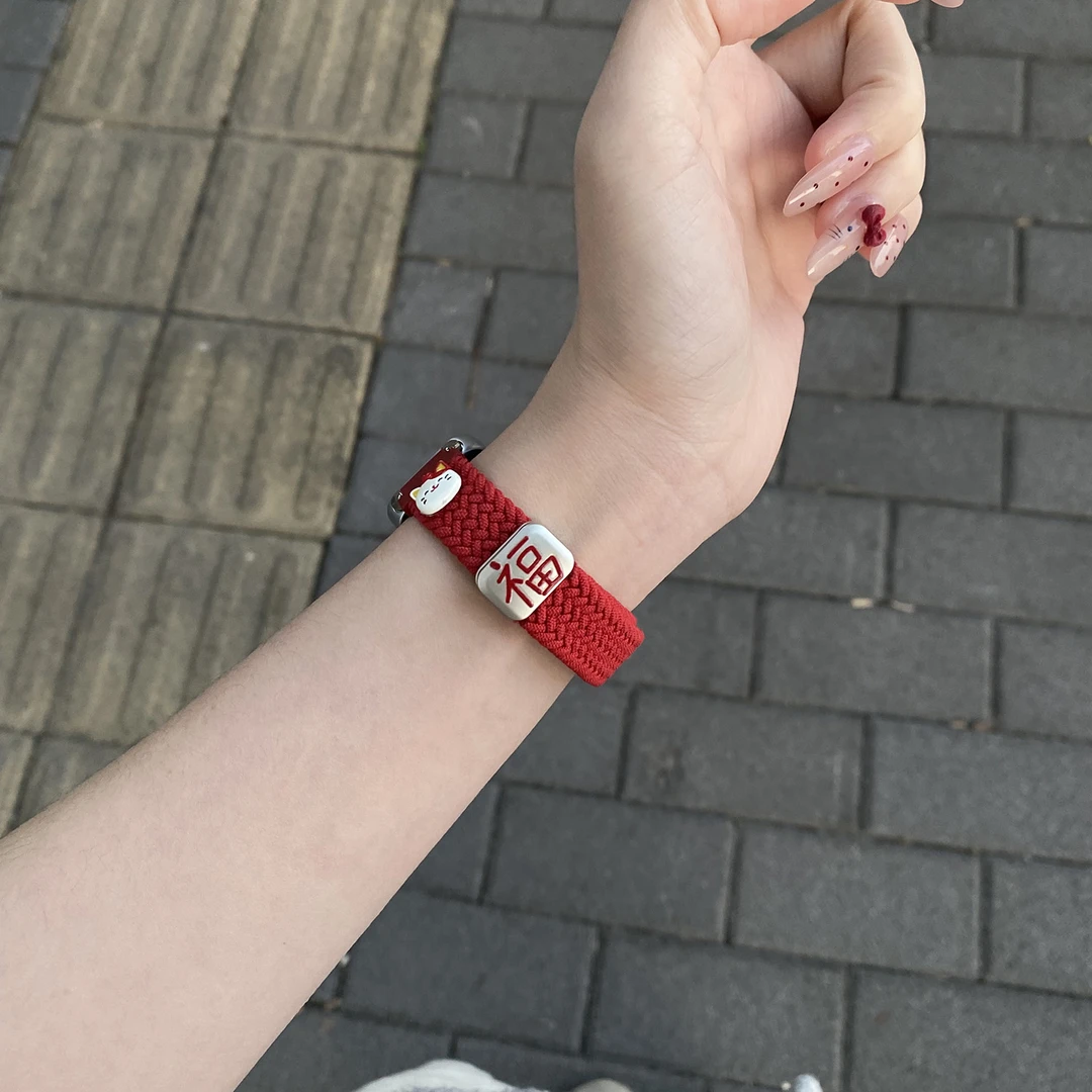 【招财猫】适用华为手环8/9编织表带荣耀手环9/7/6磁吸6Pro替换腕带